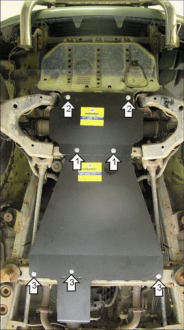 Защита Мотодор для картера, КПП Toyota Land Cruiser 100 1998-2007. Артикул 12507