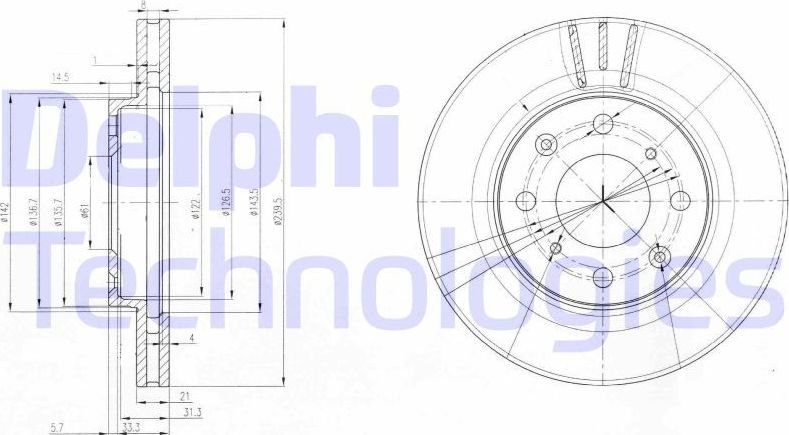 Тормозной диск Delphi. Артикул BG3794