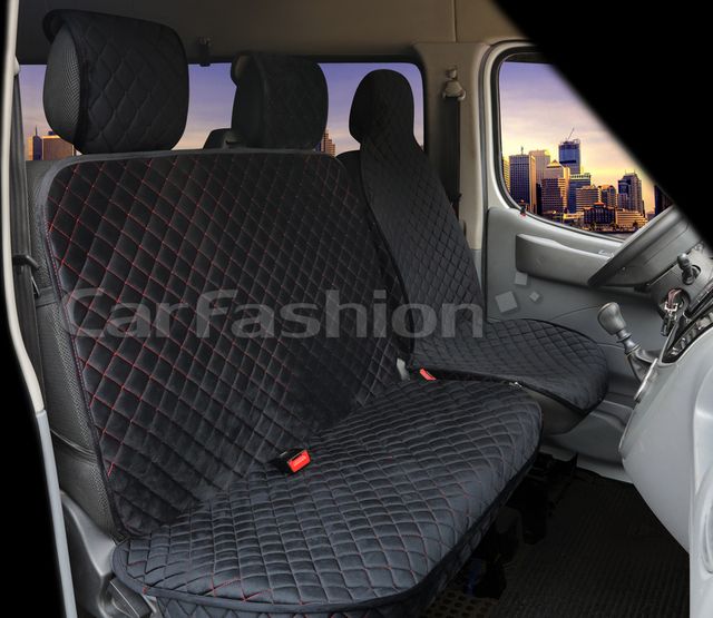 Накидки универсальные CarFashion Transit Van на передние сидения авто, цвет Черный/Черный/Красный. Артикул 22727