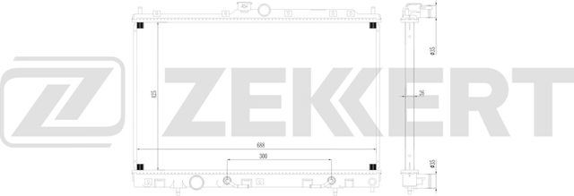 Радиатор охлаждения двигателя Zekkert (алюминий) для Mitsubishi Airtrek 2005-2007. Артикул MK-1636