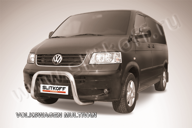 Кенгурятник Slitkoff d57 низкий мини для Volkswagen Multivan T5 2003-2009. Артикул VWM002