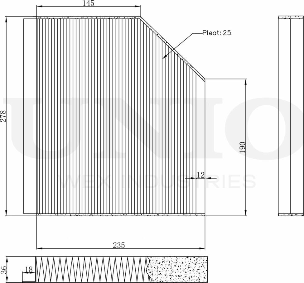 Фильтр салона (Unio). Артикул FLT-40025C