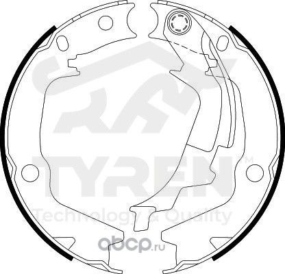 Тормозные колодки барабанные KIA/HYUNDAI GETZ/SONATA (Tyren). Артикул TYR1412801