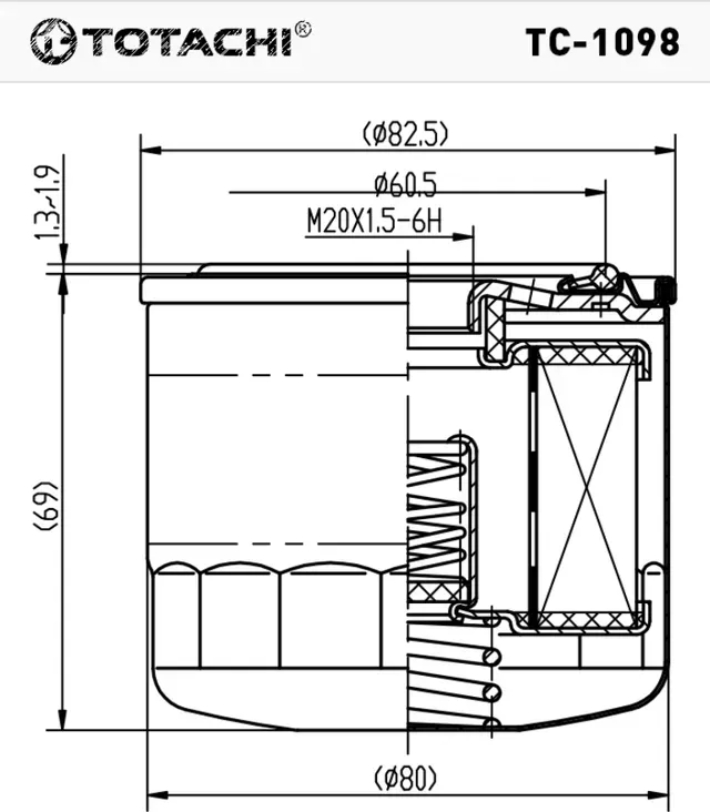 Фильтр маслянный TOTACHI Totachi. Артикул TC1098