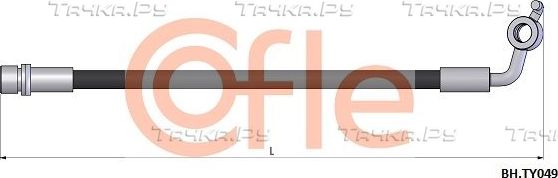 Тормозной шланг Cofle передний правый для Toyota HiAce H100 1995-2012. Артикул 92.BH.TY049