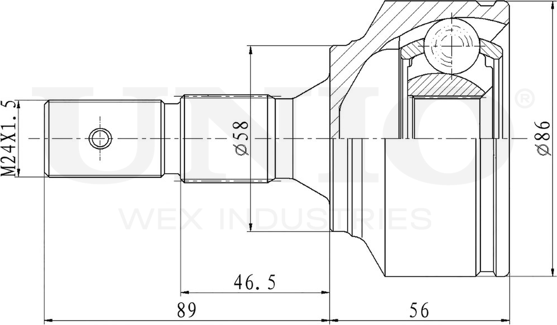 ШРУС наружный (Unio). Артикул CVJ-20140