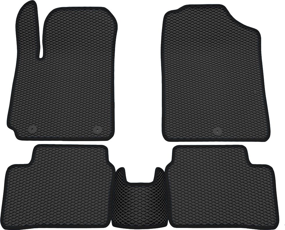 Коврики Rezkon EVA для салона Kia Picanto II 2011-2017 Черный кант. Артикул 9021050201