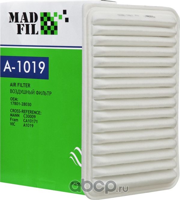 ФИЛЬТР ВОЗДУШНЫЙ TOYOTA CAMRY 2.4 06 (Madfil). Артикул A1019