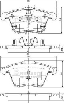 Тормозные колодки Nipparts. Артикул J3603067