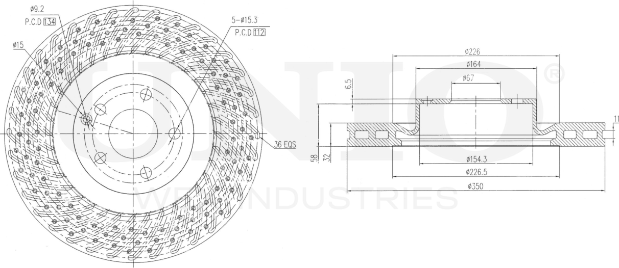 Диск тормозной (Unio). Артикул BRD-20446