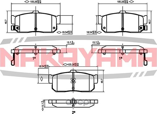 Колодки тормозные (Nakayama). Артикул P0131NY