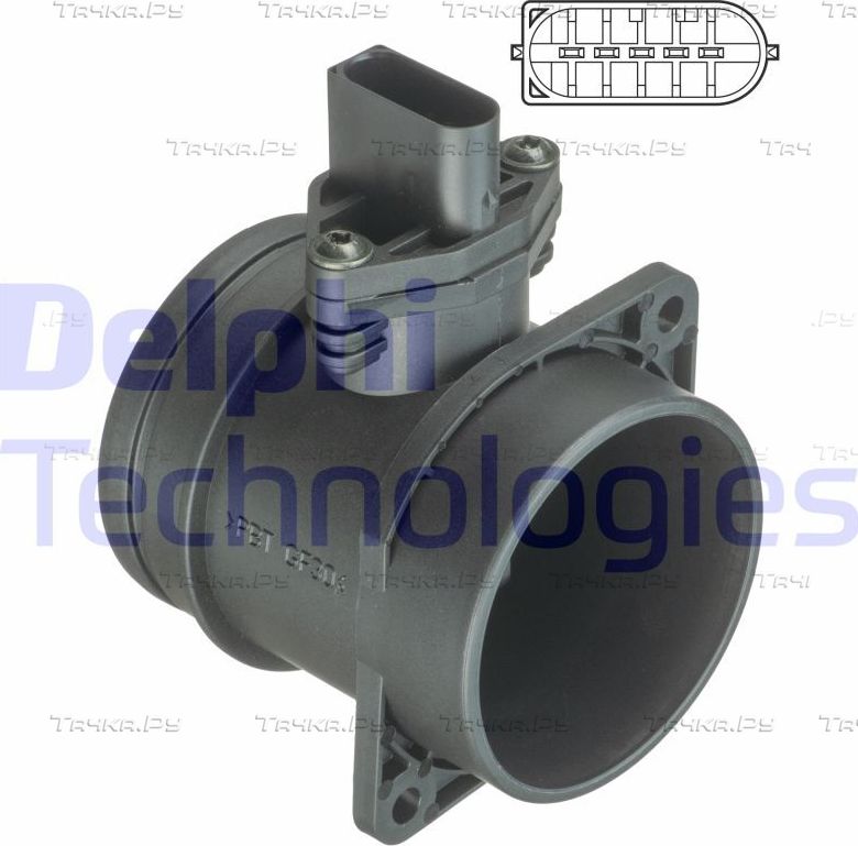 Датчик массового расхода воздуха (ДМРВ) Delphi для BMW 1 I (E81/E82/E87/E88) 2004-2012. Артикул AF10361-12B1
