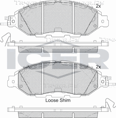 Тормозные колодки Icer передние для Nissan Murano Z52 2016-2026. Артикул 182234