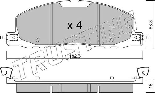 Тормозные колодки Trusting передние для Ford Explorer VI 2019-2024. Артикул 1330.0