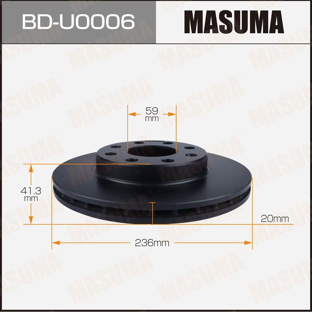 Диск тормозной MASUMA, front CHEVROLET AVEO (T250) 06-11 [уп.2] Masuma. Артикул BDU0006