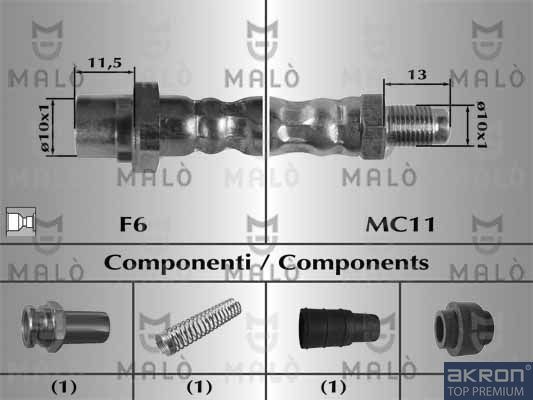 Тормозной шланг Malò. Артикул 81027