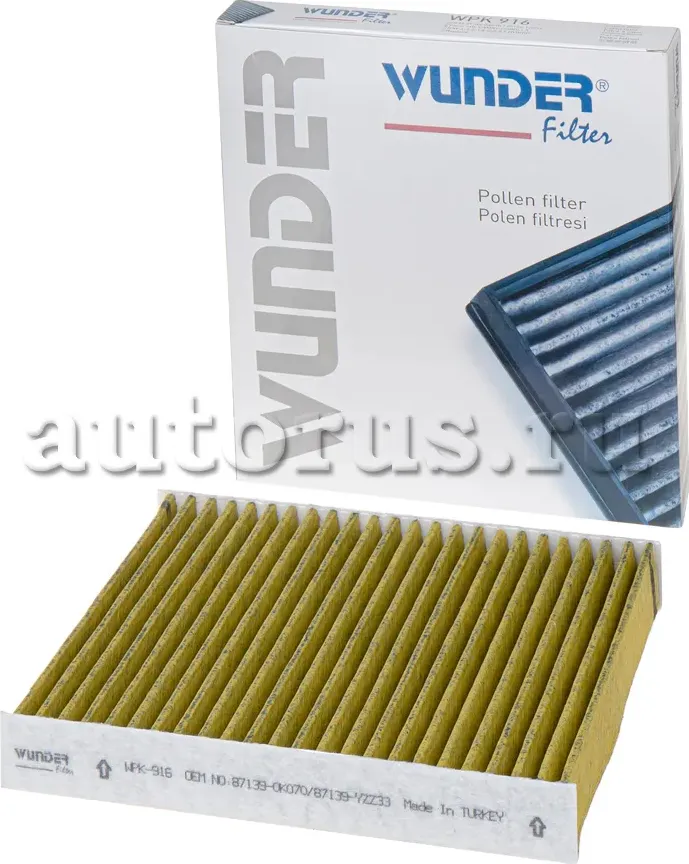 Фильтр салонный (угольный) TOYOTA Camri/Fortuner/Hilux/Prius/ Prius/ LEXUS RX WU (Wunder). Артикул WPK916