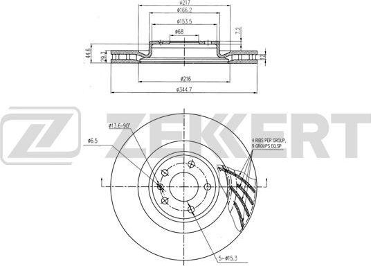Тормозной диск Zekkert. Артикул BS-6277