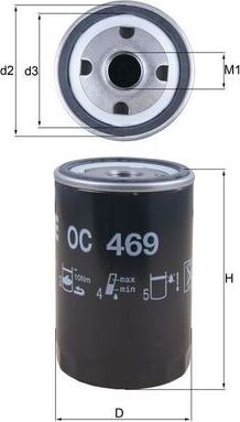 Масляный фильтр Mahle для Rover 45 2000-2005. Артикул OC 469