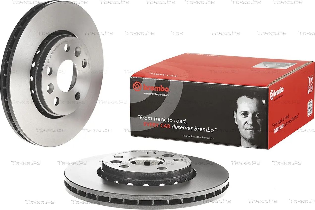 Тормозной диск Brembo UV Coated передний для Renault Megane II 2008-2009. Артикул 09.A727.21