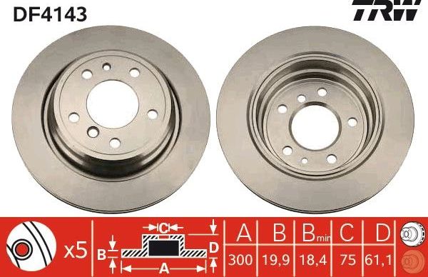 Тормозной диск TRW. Артикул DF4143