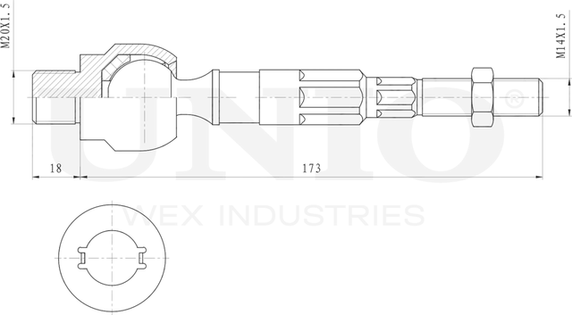 Тяга рулевая (Unio). Артикул SSP-30016