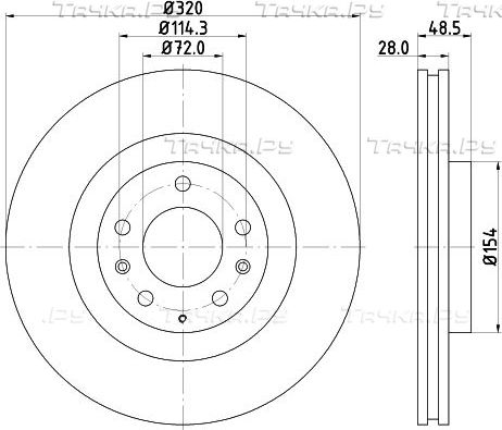 Тормозной диск Nisshinbo передний для Mazda CX-7 I 2006-2014. Артикул ND5015K