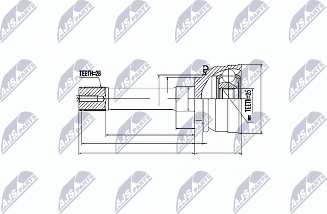 Шрус внутренний (граната) NTY передний для Mitsubishi L400 1996-1997. Артикул NPZ-MS-007