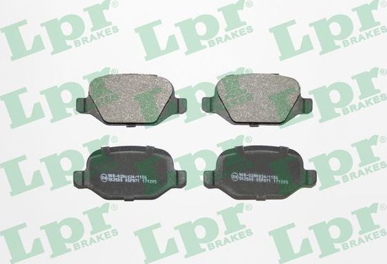 Тормозные колодки LPR задние для Fiat Linea 2007-2026. Артикул 05P871