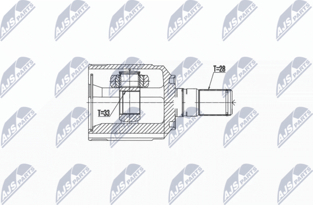 Шрус внутренний (граната) NTY левый для Kia Optima IV 2015-2026. Артикул NPW-HY-538