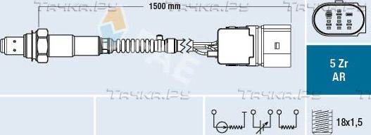 Лямбда-зонд (кислородный датчик) FAE для Volkswagen Jetta VI 2010-2016. Артикул 75351