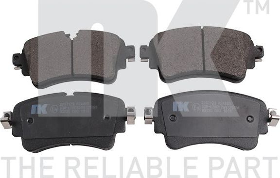Тормозные колодки NK задние для Audi A4 V (B9) 2015-2026. Артикул 2247123