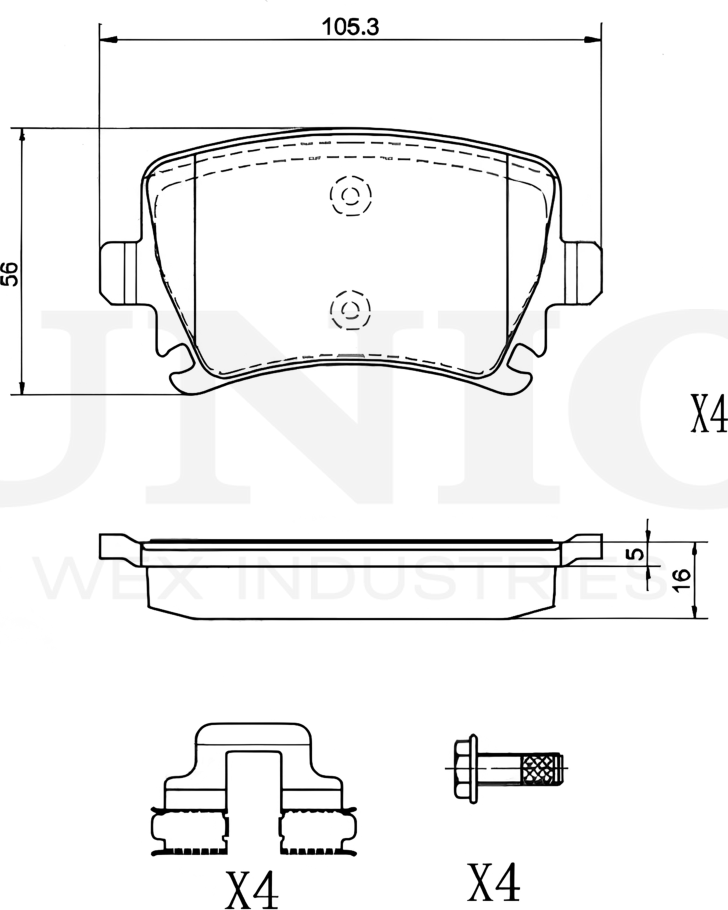 Колодки тормозные дисковые, комплект (Unio). Артикул BRP-20067