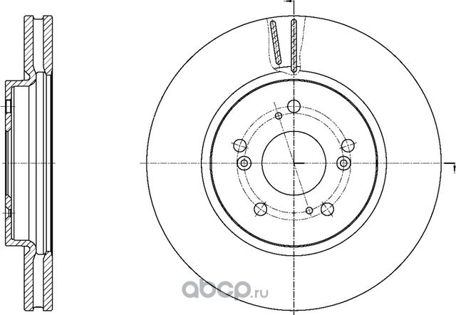 Диск тормозной вентилируемый (G-Brake). Артикул GR20704