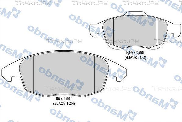 Тормозные колодки Mando передние для Peugeot Partner II 2008-2018. Артикул MBF015238