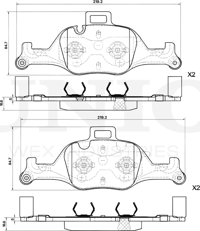 Колодки тормозные дисковые, комплект (Unio). Артикул BRP-20197