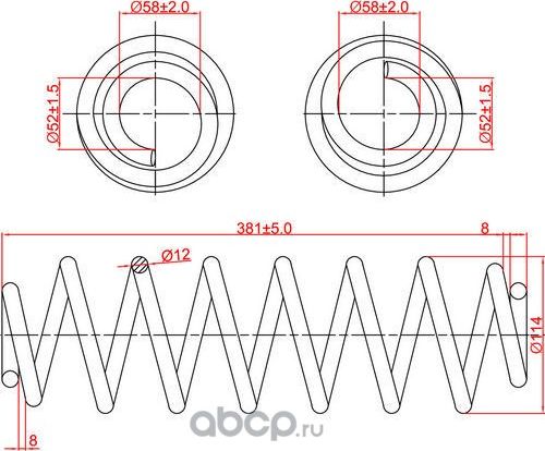 Пружина задней подвески Skoda Octavia, Superb, Yeti, VW Golf Plus, Golf V, VI, J (Zikmar). Артикул Z48023R