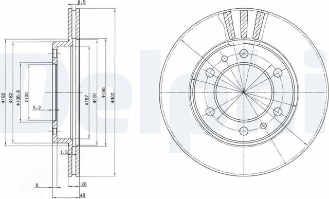 Тормозной диск Delphi. Артикул BG2591