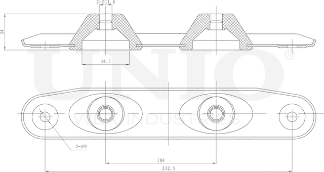 Крепление глушителя (Unio). Артикул RMP-12007