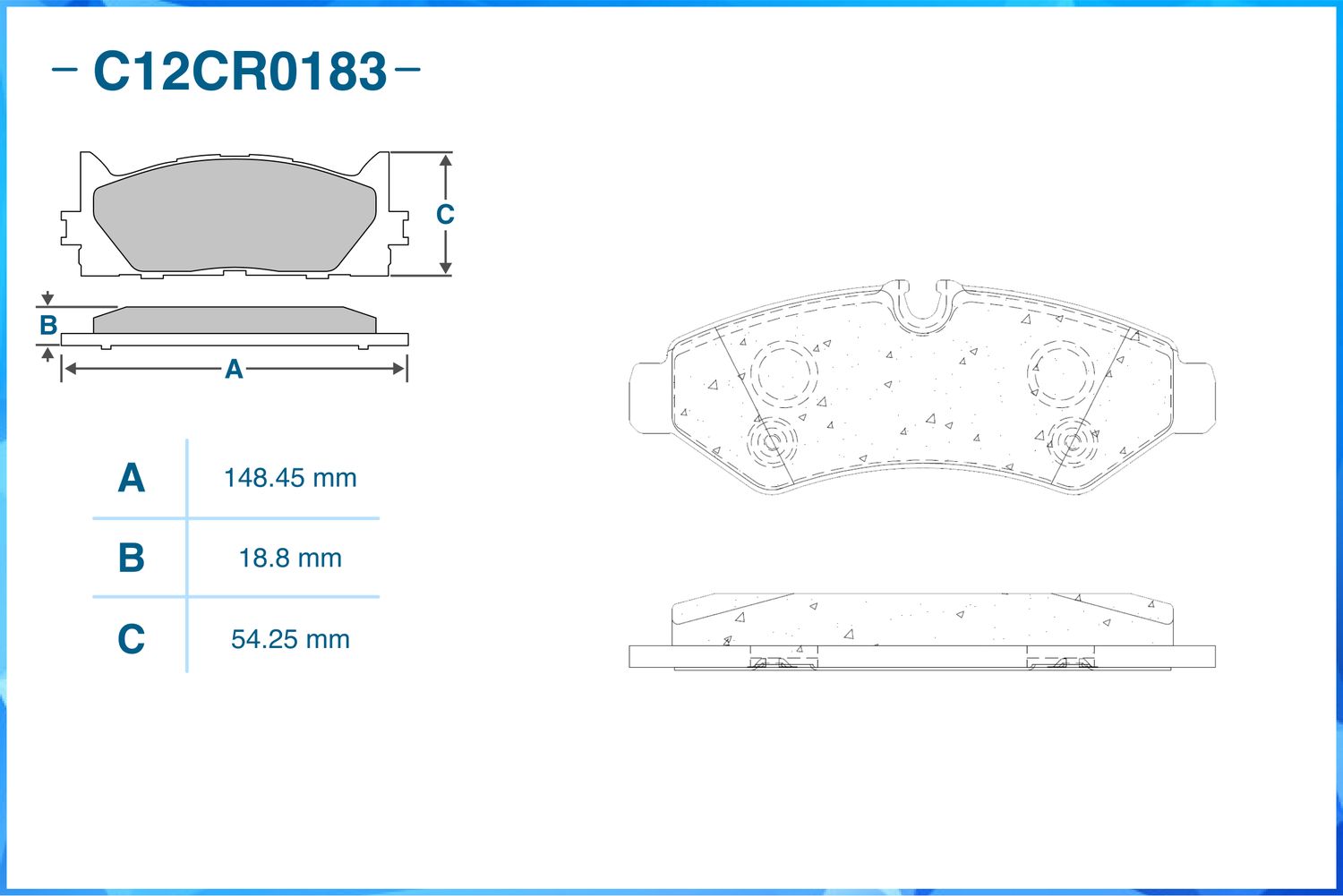 Колодки тормозные задние (Low Metallic) (Cworks). Артикул C12CR0183