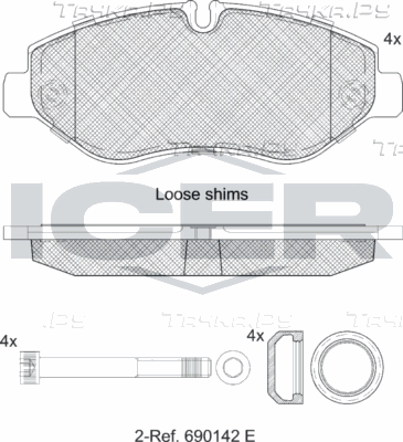 Тормозные колодки Icer. Артикул LM1832