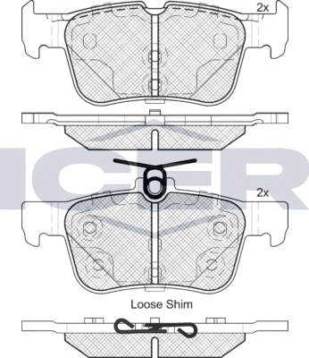 Тормозные колодки Icer. Артикул 182198