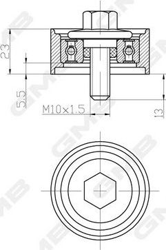 Направляющий (ведущий) ролик ремня ГРМ GMB. Артикул GTC0250