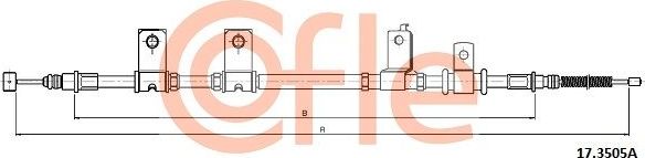 Трос ручника (тросик ручного тормоза) Cofle. Артикул 92.17.3505A