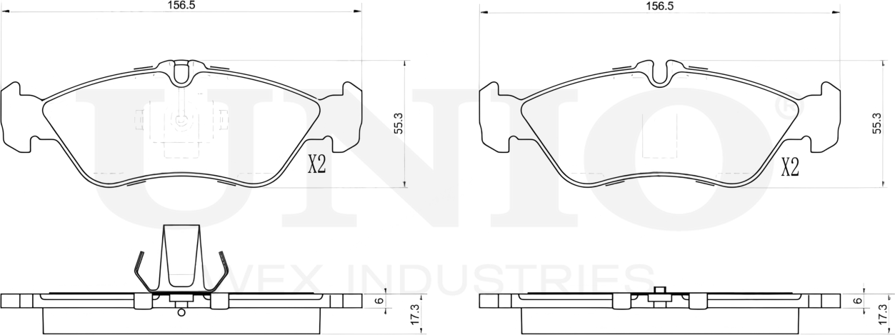 Колодки тормозные дисковые, комплект (Unio). Артикул BRP-20422