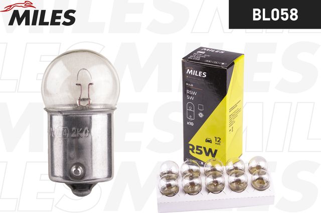 Лампа R5W 12V 5W BA15s Miles. Артикул BL058