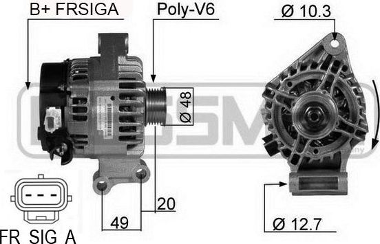 Генератор Era OEM для Ford Focus I 1998-2005. Артикул 210357