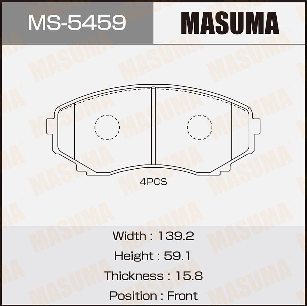 Тормозные колодки Masuma. Артикул MS-5459