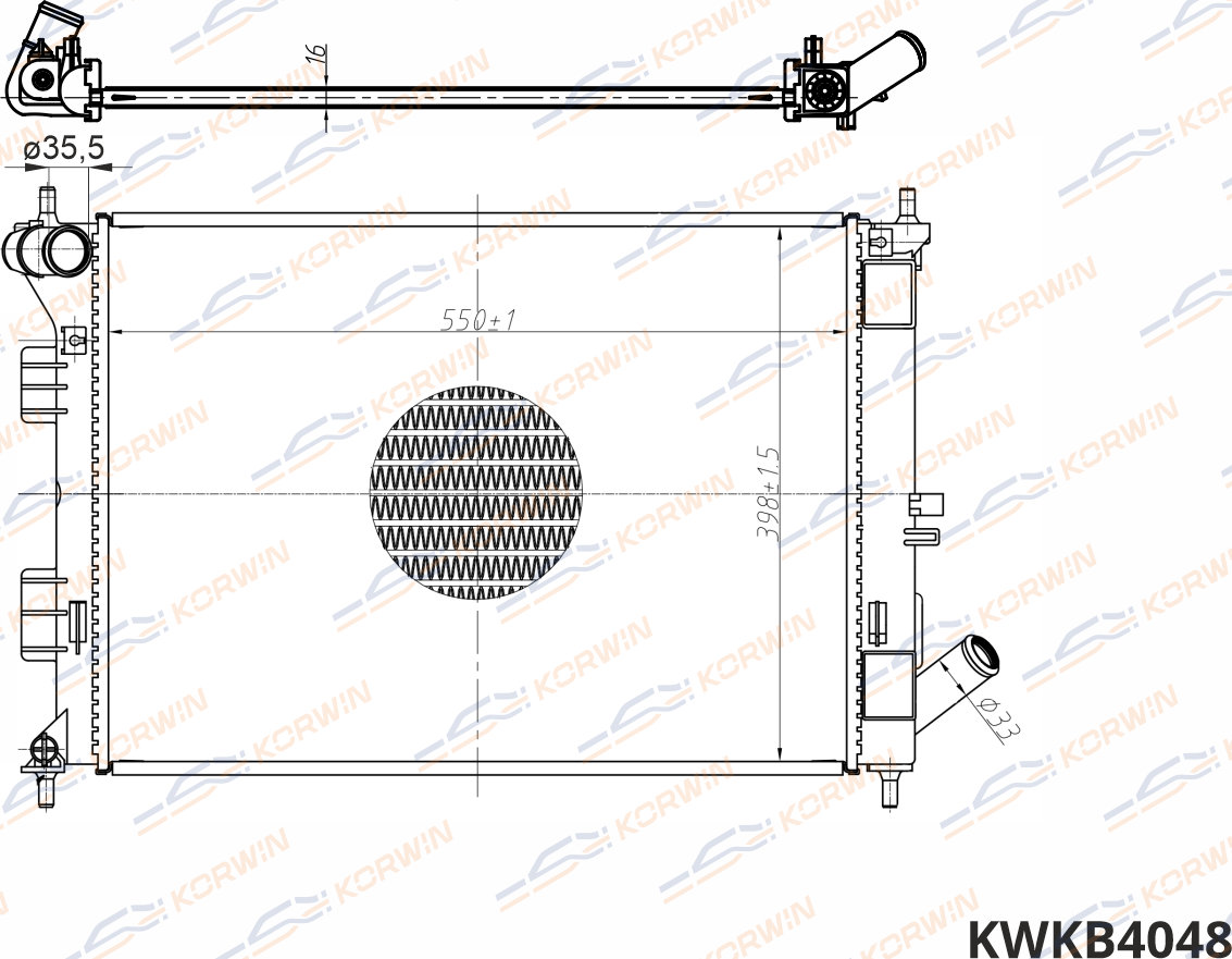 Радиатор охлаждения Kia Ceed /Hyundai Elantra (11-) MT (гарантия 2 года) (Korwin). Артикул KWKB4048