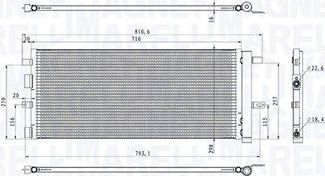 Радиатор кондиционера (конденсатор) Magneti Marelli. Артикул 350203103900